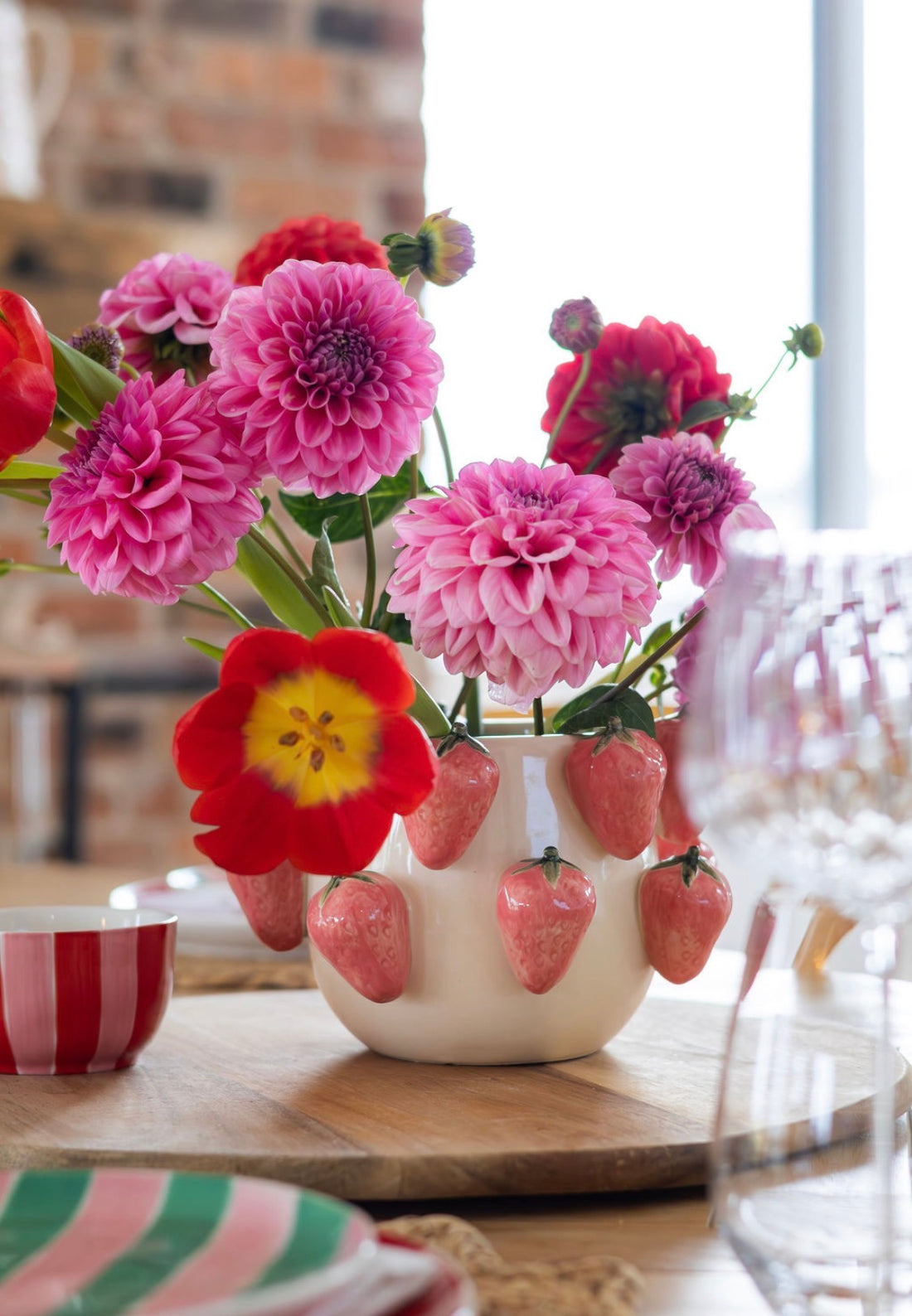 Ceramic Strawberry Planter | Decorative Plant Pot Ceramic