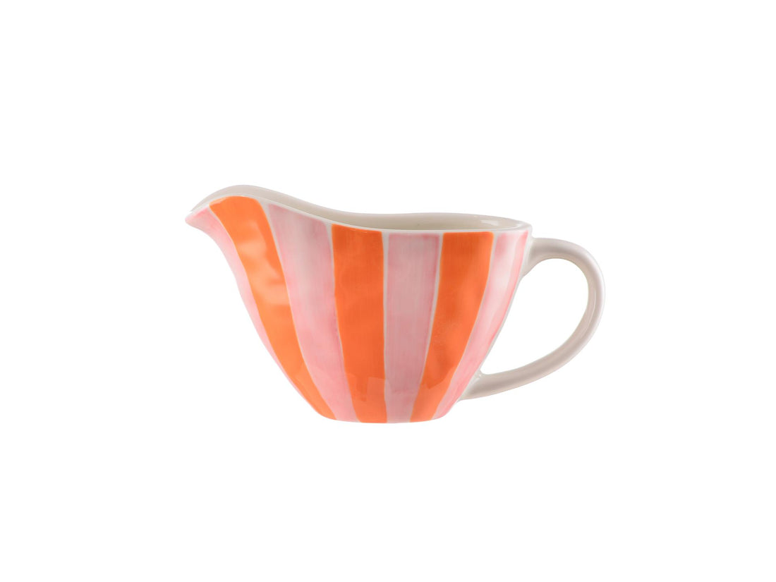 NEW Gravy Jug - Pink and Orange Stripe