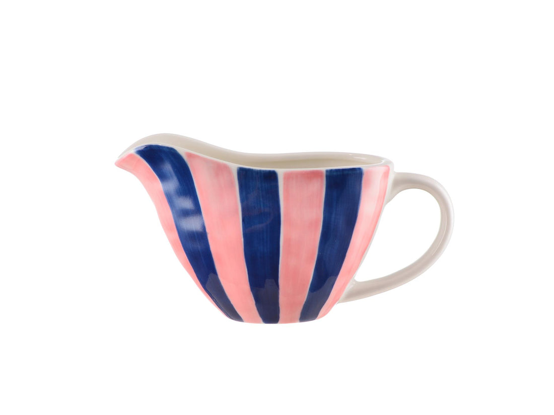 NEW Gravy Jug - Pink and Navy Stripe