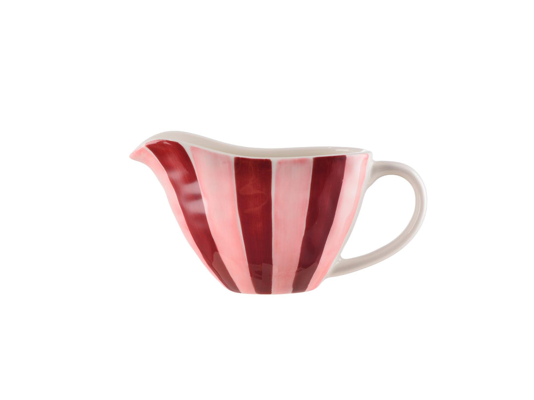 NEW Gravy Jug - Pink and Burgundy Stripe
